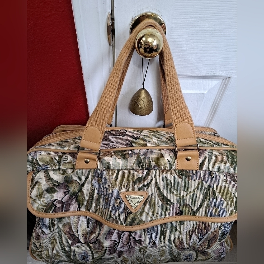 French West Indies Tapestry Print Carry On/Overnight/Weekender Bag  19"×13"×8"